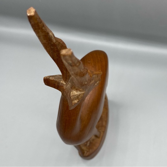 Vintage Wooden Carved Antelope Gazelle Standing 12” Tall Ornament Home Decor - Picture 4 of 8